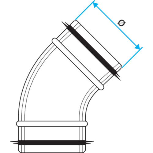 Coude 45° : C 45° à joints