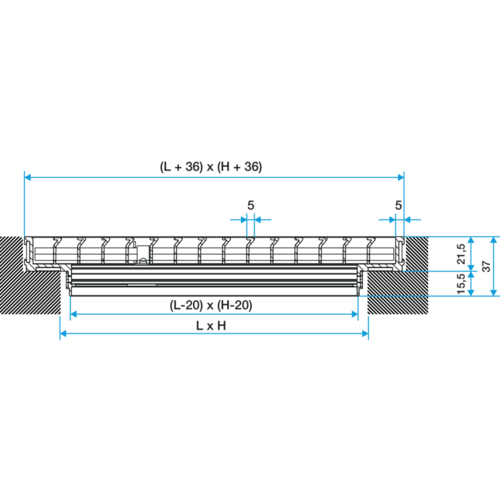 Série GRIDLINED Floor - aluminium